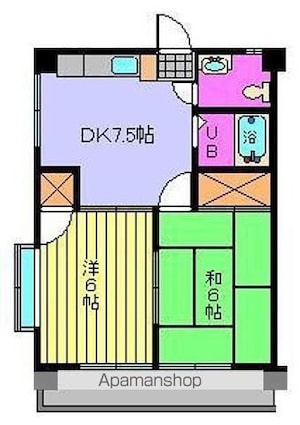 メゾンしんわ[2DK/38.88m2]の間取図