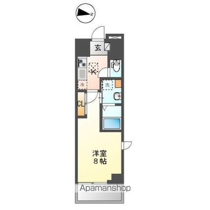 ベラビスタ木場[1K/27.07m2]の間取図
