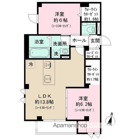 東京地下鉄南北線 麻布十番駅 徒歩8分 5階建 築1年の間取り写真