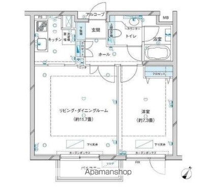 参宮橋マンション[1LDK/49.18m2]の間取図
