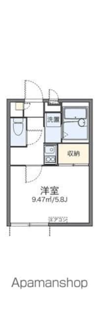 レオパレスなでしこ[1K/19.87m2]の間取図