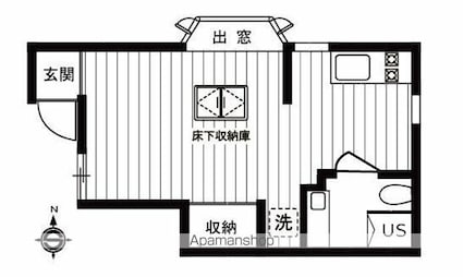 東京都世田谷区若林３丁目[1R/19.85m2]の間取図