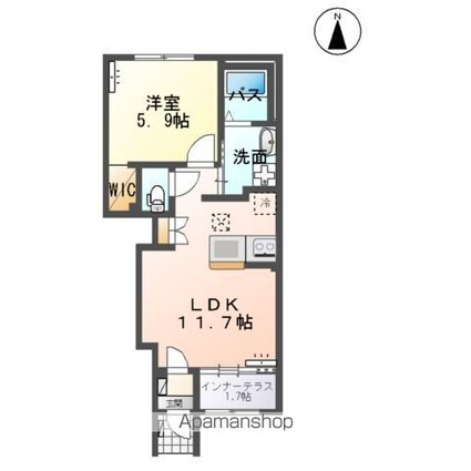 イリアス[1LDK/43.24m2]の間取図