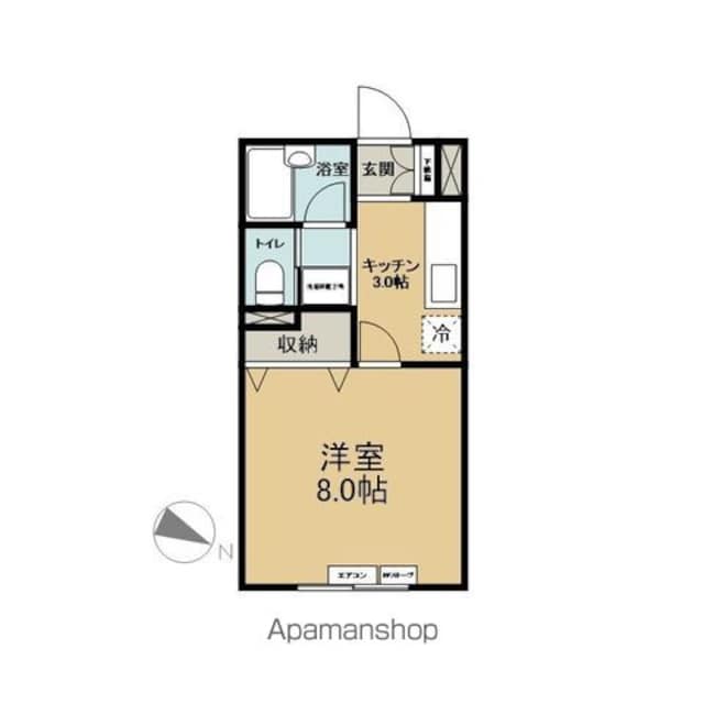 ベルシティメモリーズＩ[1K/26.49m2]の間取図
