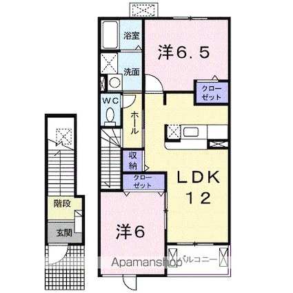 マナ　サフラワー[2LDK/58.86m2]の間取図