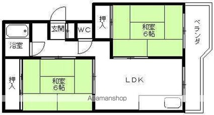 フェリースマンション[2DK/45.37m2]の間取図