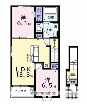 グレイス[2LDK/59.58m2]の間取図