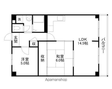 アトレＯＳマンション[2LDK/56.7m2]の間取図