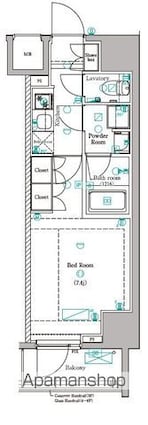 ＤＩＰＳ赤羽ＲＥＳＩＤＥＮＣＥ[1K/25.79m2]の間取図