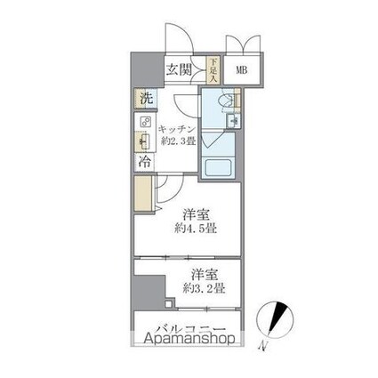 エレミ本蓮沼[2K/25.25m2]の間取図
