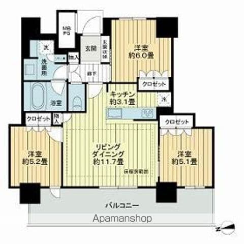 ライオンズタワー柏の間取り写真