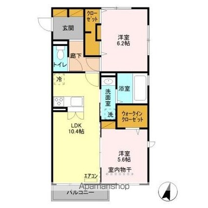 アリエッタ[2LDK/55.33m2]の間取図