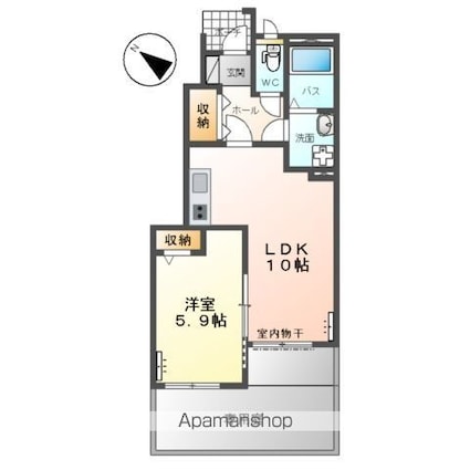 サニーハイツⅢ[1LDK/40.93m2]の間取図