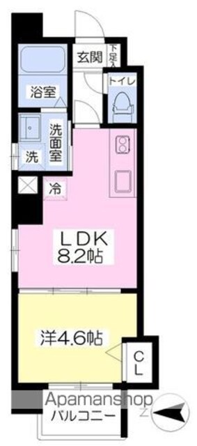 Ｍａｙｆａｉｒ　ｋｉｙａｃｈｏ　ｓｑｕａｒｅ[1LDK/29.05m2]の間取図