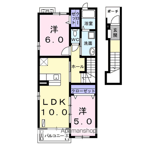 名古屋臨海高速鉄道 荒子駅 徒歩14分 2階建 築12年の間取り写真
