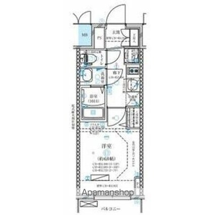 ディアレイシャス今池[1K/21.28m2]の間取図