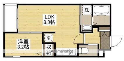月光西川口町弐番館[1LDK/27.53m2]の間取図
