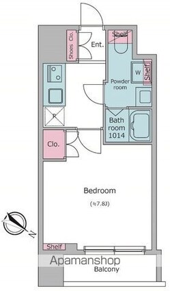 ラクラス日本橋浜町[1K/25.05m2]の間取図