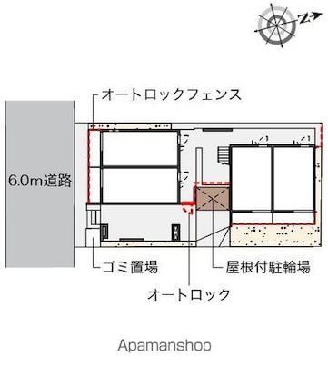 クレイノウィステリアⅣ[1K/20.74m2]の配置図
