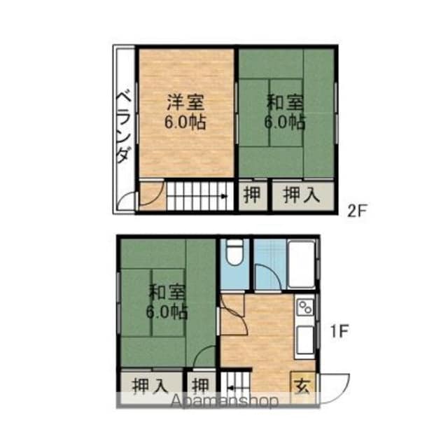 川崎コーポ[3K/48m2]の間取図