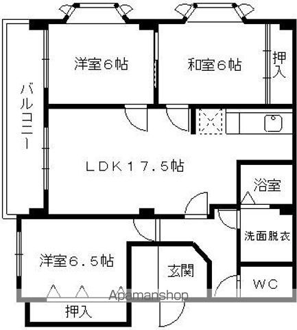 グリックヒルズ代万の間取り写真