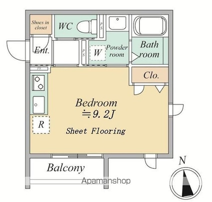 ＭＯＣＸＩＯＮ　ＫＹＯＤＯ[1R/25.05m2]の間取図