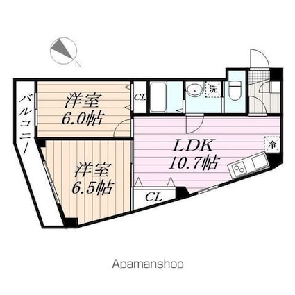Ｐｒｉｍｅ　Ｈｉｌｌｓ　千葉中央[2LDK/49.08m2]の間取図
