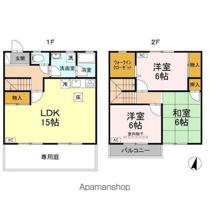 ガーデンタウン松島　Ｃー１棟[3LDK/78.6m2]の間取図