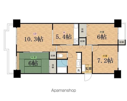 グリーンコープ日野壱号棟[3LDK/79.12m2]の間取図