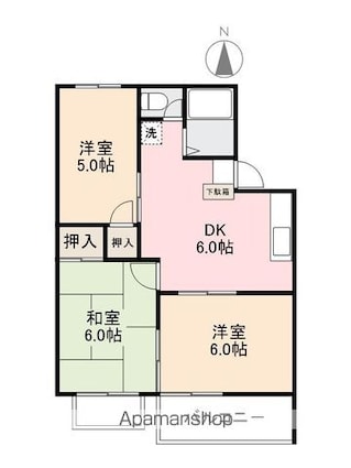 香川県高松市庵治町[3DK/52.63m2]の間取図
