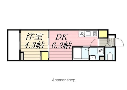 東京都北区滝野川３丁目[1DK/25.52m2]の間取図