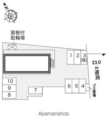 レオパレスあっと・豊夢[1K/23.18m2]の配置図