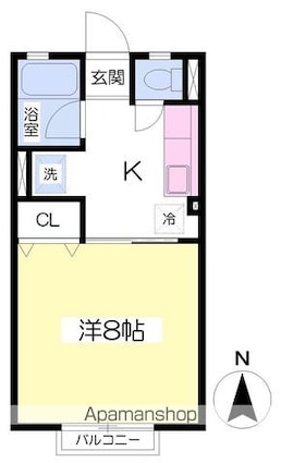 シティハイム南仙北Ａ[1K/27.74m2]の間取図