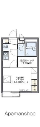 レオパレスマルベリー　Ｋ[1K/19.87m2]の間取図