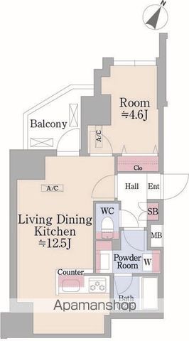 グランハイツ曙橋 1401 ｜ 東京都新宿区住吉町3-16（賃貸マンション1LDK・14階・40.70㎡） その2