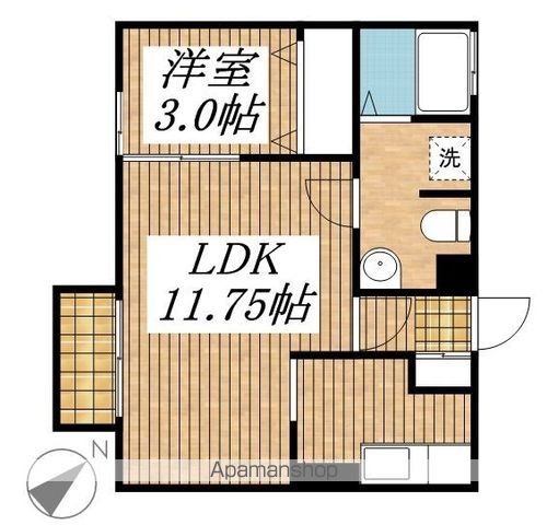 立川市栄町のアパートの間取り