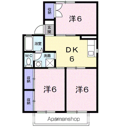 フォーレストハイツ[3DK/56.07m2]の間取図
