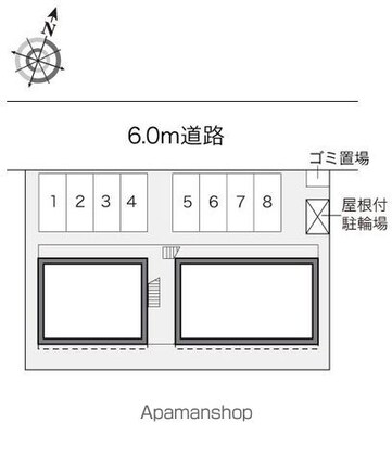 レオパレスメルベーユ竹ノ内[1K/23.18m2]の配置図