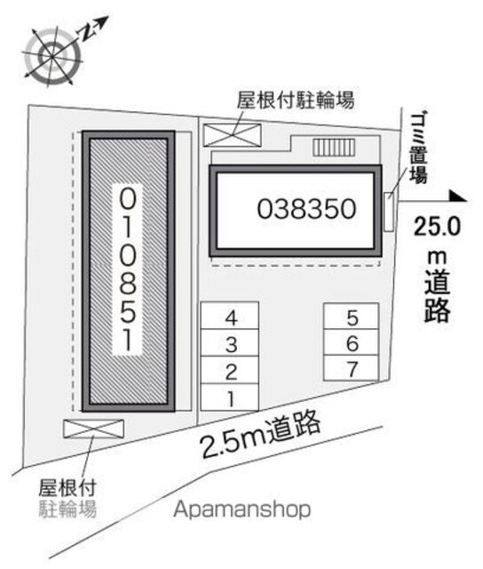 レオパレス拝島町[1LDK/36.43m2]の配置図