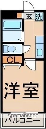 セントラルムサシ[1K/17.7m2]の間取図