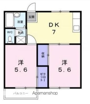 田中コーポ[2DK/40.57m2]の間取図