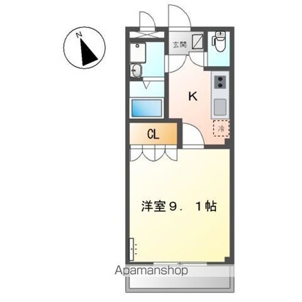プレステージ曙[1K/30.96m2]の間取図