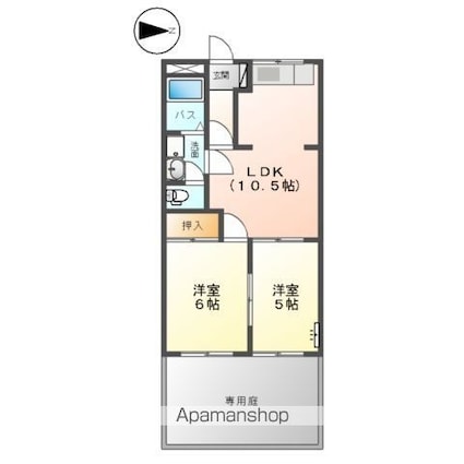 クオリティパレス[2LDK/46m2]の間取図