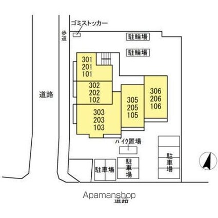ディアコート[1LDK/42.86m2]の配置図