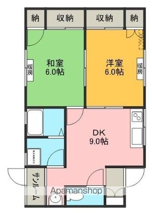 カスティージョＮ[2DK/53.41m2]の間取図
