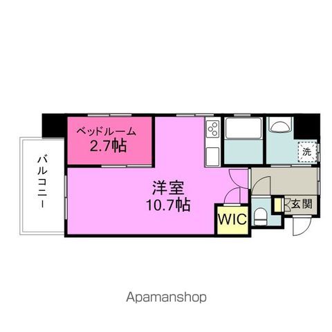 【福岡市中央区赤坂のマンションの間取り】