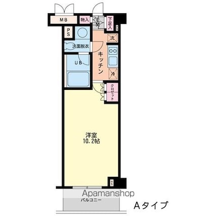 エスティメゾン代沢[1K/28.35m2]の間取図