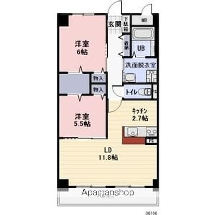 愛知県春日井市西本町２丁目[2LDK/61.56m2]の間取図