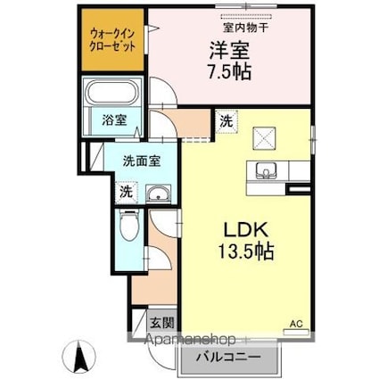 ヴィラ　プレステージ[1LDK/53.33m2]の間取図
