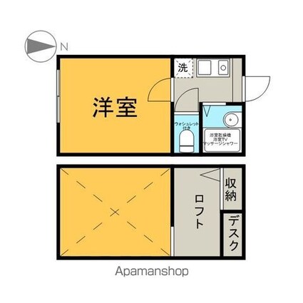 東京都杉並区高円寺南２丁目[1K/13.42m2]の間取図